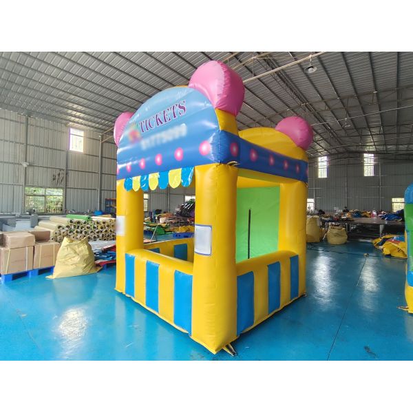 Commercial Inflatable Ticket Kiosk Inflatable Playground Ticket Selling Tent Advertising Signs For Party Outdoor