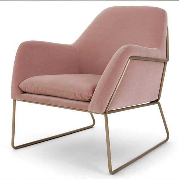 Popular Design Baby Pink Leisure Armrest Sofa chair Lounge for Living room Hotel