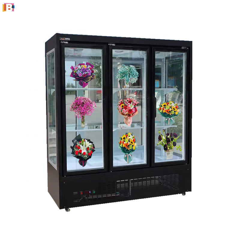 Four Doors Flower Shop Refrigerator Upright Commercial Flower Cooler