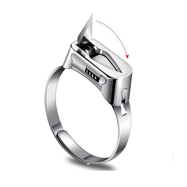 Joia de prata Ring Anodized Surface For Men/mulheres da autodefesa de aço inoxidável