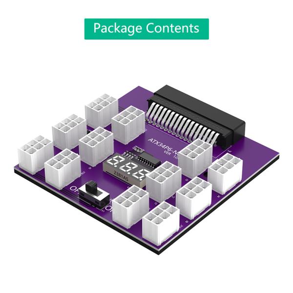 Upgrade Version Power Supply Breakout Board Placa de ruptura de fuente de alimentación GPU PSU con conector de alimentación ATX de 6 pines de12 piezas para servidor Emerson 7001484 para fuente de alim