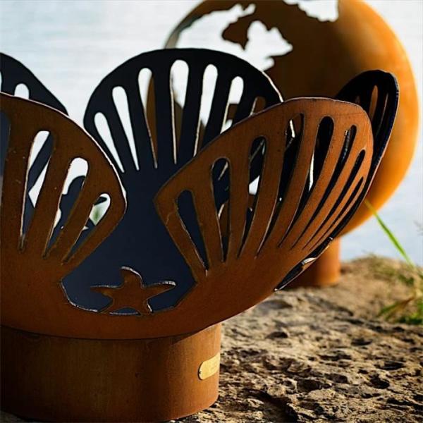 Warm Keeping Rusted Corten Steel Fire Globe Hemisphere Fire Pit