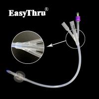 400 mm de longueur de silicone Foley cathéter pour le drainage de l' urine avec Tiemann ouverte ronde pointe 2 Way 3 Way urétérale