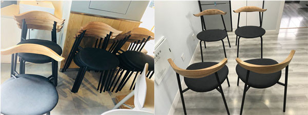 Новая рамка металла рожка обедая ноги стульев черные фасонирует ресторан 41x47x78cm