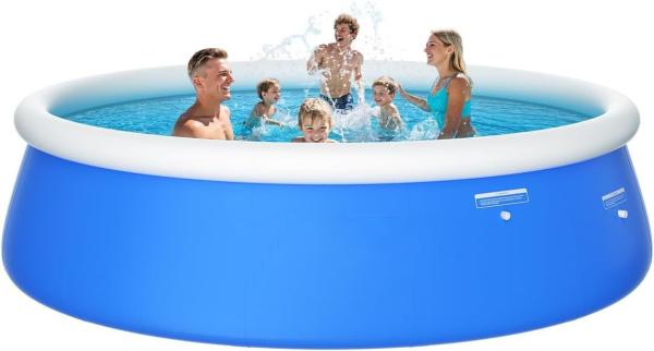 Inflatable Swimming Pool, Round Inflatable Pools Adult Above Ground, Blow Up Pool, Top Ring Summer Water Party Pools, Outdoor Pool For Backyard Family Size (10FT X 30INCH Inflatable Swimming Pool)
