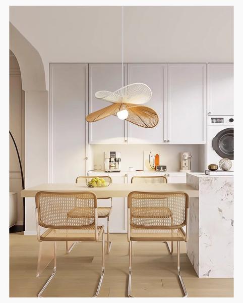 Nordic Wabi Sabi Led Pendant Lights For Living Room Home Decoration Rattan Bedroom Chandelier(WH-AP-587)