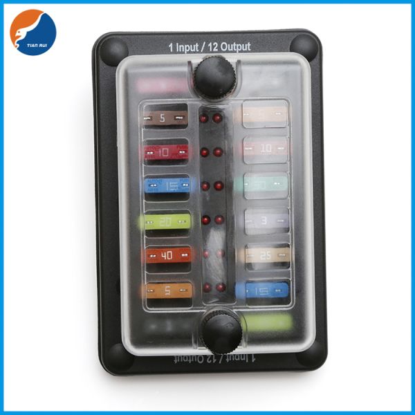 Патрон предохранителя выхода 6.3mm входного сигнала 12 яхты 1 шлюпки корабля терминальный пластиковый водоустойчивый с индикатором СИД