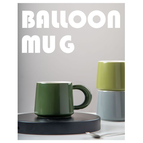 Новинка Дизайн 280 мл Зеленый керамический кофейный кружок для фарфоровой чашки Капучино