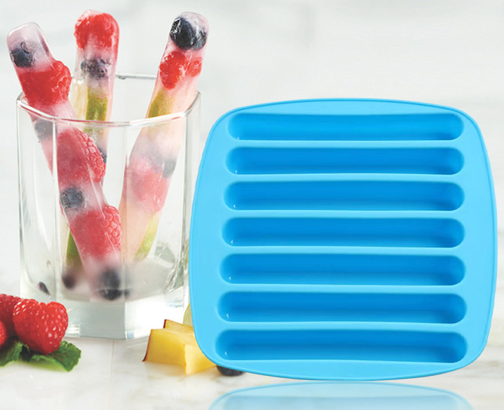 Multiple-color Ice Stick Mould 7 Cavity Silicone Biscuits Chocolate Mold Ice Cube Tray