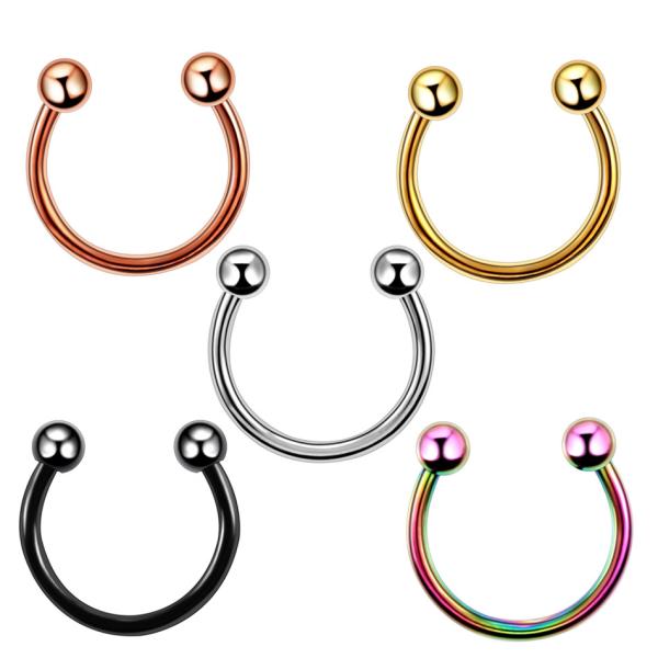 Rainbow color nose ring fashion body piercing jewelry lip ring