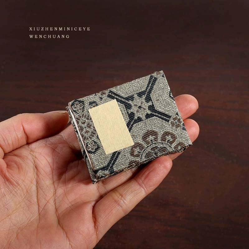 Mini Brocade Fabric Accordion Pocket Notebook For Cultural Souvenirs And Gifts