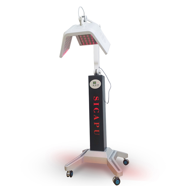 Máquina de crecimiento capilar LLLT de pie con 120 láseres, terapia láser de baja intensidad de 650 nm para la caída del cabello