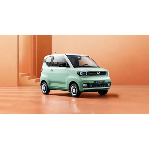 Pure Electric Wuling Mini EV Car 3 Door 4 Seat Hatchback with Max Speed 100km/h Blue