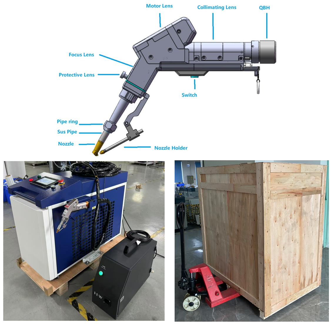 1500W Handheld Single Motor Laser Welding Machine with 4mm Stainless Steel Full Penetration