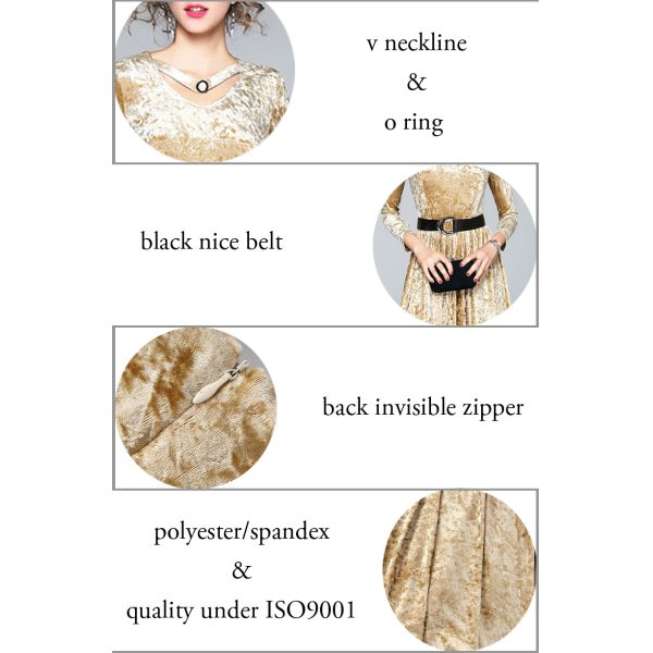 A-line Long Sleeve elegant office dresses for lady