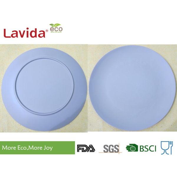 Gray Solid Color Bamboo Fibre Plates High Strength Non - Flammable For Household