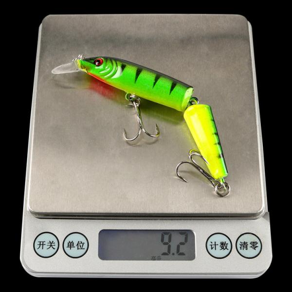 5 cores 11CM/9.20g 6# Ganchos 3D Olhos isca de plástico camada de natação completa Multi articulado isca de pesca