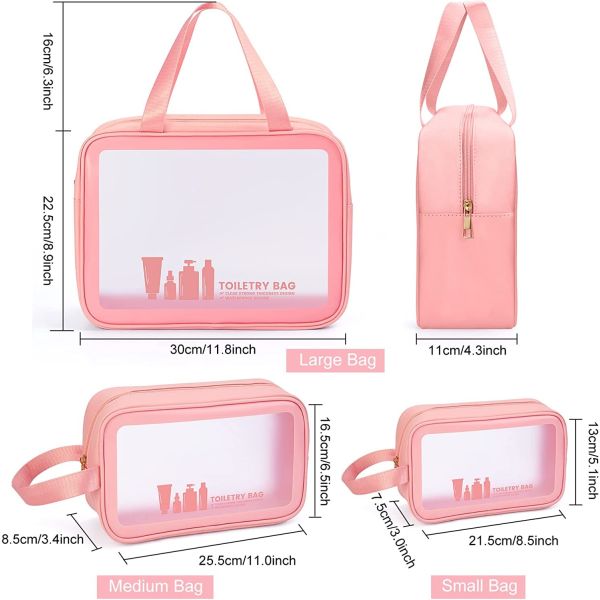 Women Transparent Glitter Makeup Bag Clean PVC Cosmetic Bag