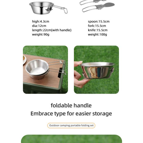 304 Stainless Steel Outdoor Multifunctional Multi Person Camping Picnic Set