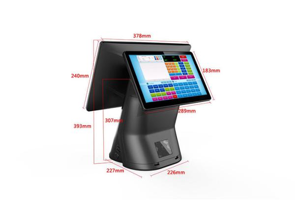 Single / Double Display Point Of Sale Pc 15 Inch Touch Screen Plastic Aluminium Body