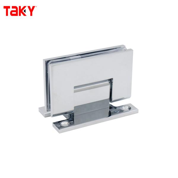 Charnière à plaque en H pour porte de douche en verre de 8 à 12 mm, à 90 degrés, à montage mural, avec cadre