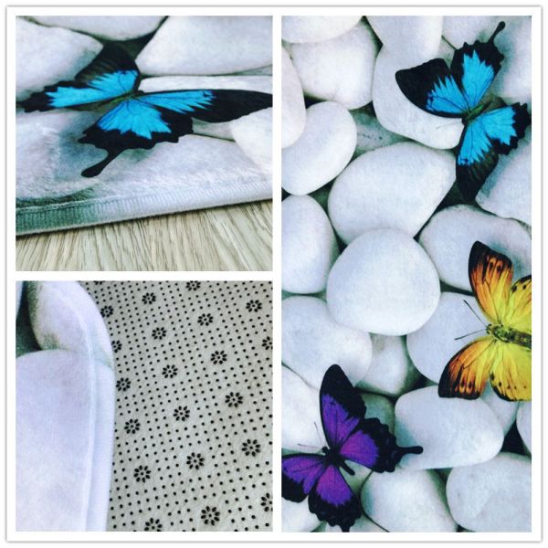 циновка туалета 3pcs установила подковообразным напечатанный камнем набор половика уборной