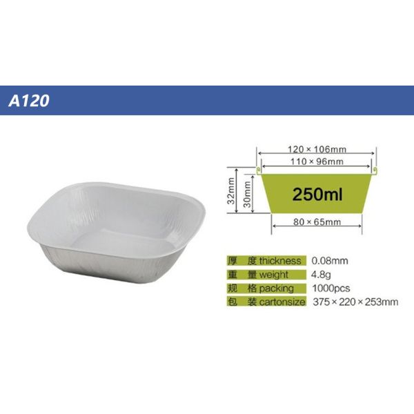 контейнеры еды авиакомпании пищевых контейнеров алюминиевой фольги 250ml устранимые летные покрытые поставляя еду с крышками