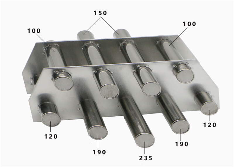 Rod Baffles Magnetic Separator for 10000Gs Grate Hopper Stainless Steel Neodymium Magnet