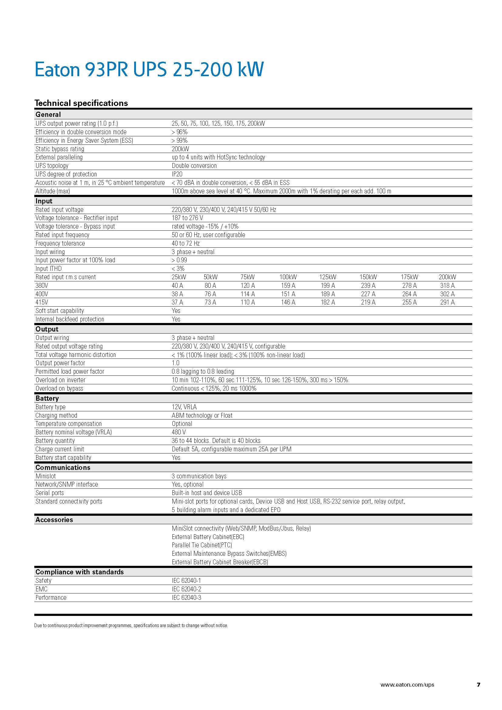 Eaton 93PR UPS 200KVA 200KW 400V ТРИ ФРАЗЫ ABM Модульные онлайн-УПС для центра обработки данных