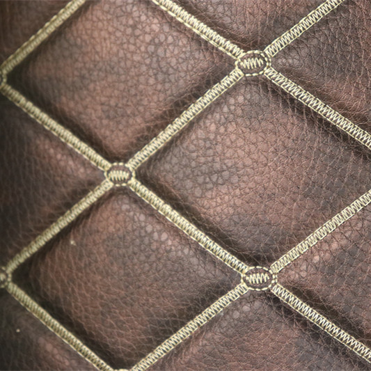 Hot Selling Fashion Custom Embroidered Car Upholstery Leather with Foam