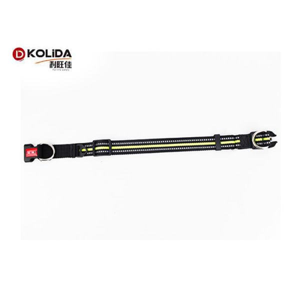 Purple / Pink Nylon Dog Collars , Adjustable Puppy Collar With Metal Side Release Buckle