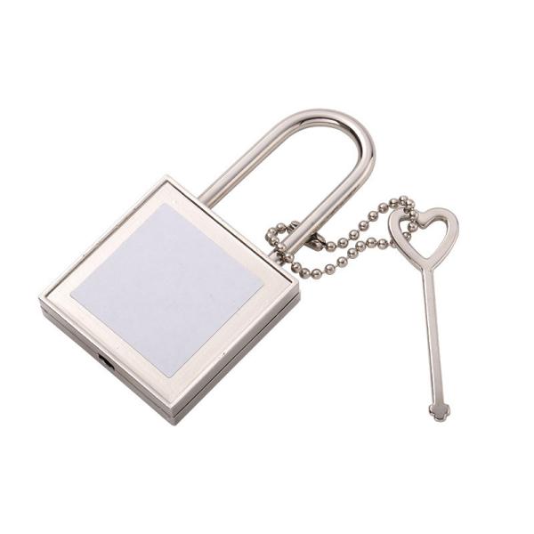 Cerradura de amor de sublimación de metal en blanco con llave de sublimación personalizada