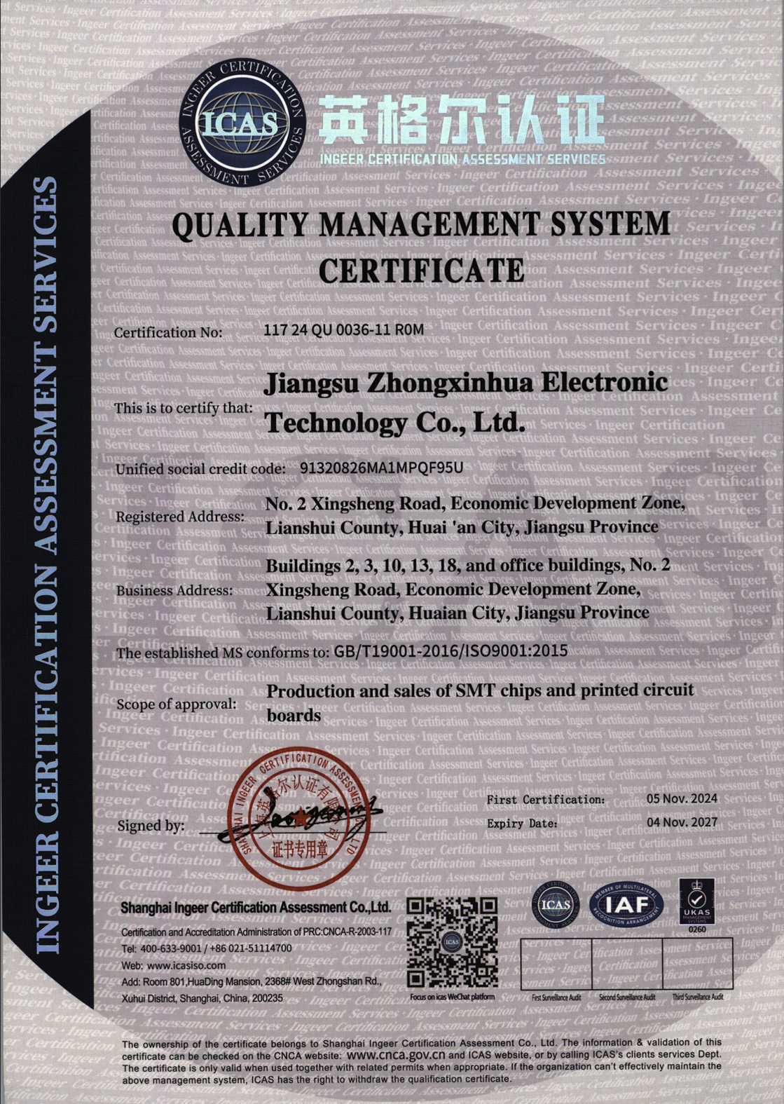 Guangdong Jiefu Technology Co., Ltd. Certifications