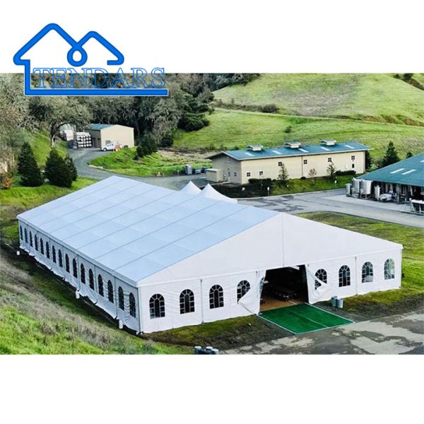 Fire-Retardant Party Marquee Tents Reinforced Alloy Frame Full Sidewall Canopy for Garden Receptions