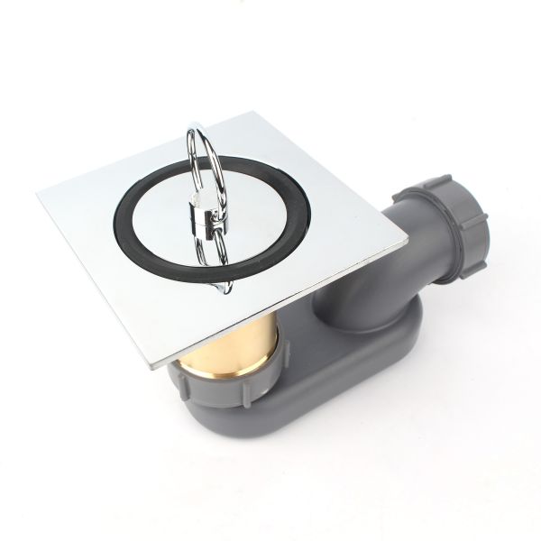 CHROME PLATE Anti-Odor Ceramic Floor Drain Strainer and Flexible Drain Pipe for Hotels