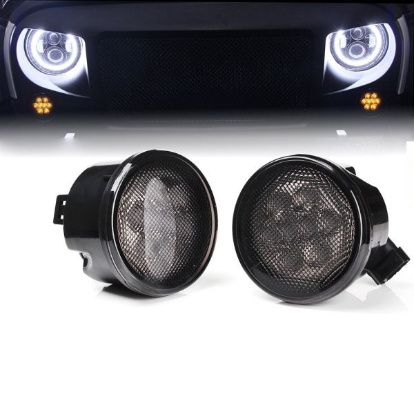 0.8W Jeep Car LED Fog Lights , Clear Lens Smoker Front Grill Turn Signal Light