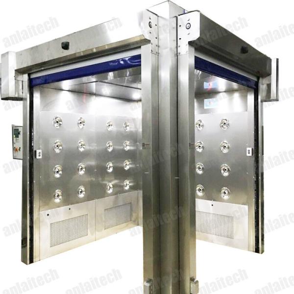 0.5m/S 0.3μM Stainless Steel Air Shower Cargo Auto Rolling Door Modular 350kg