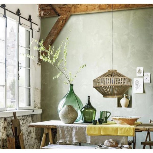 3500K Retro Bamboo Woven Pendant Light For Indoor Living Room