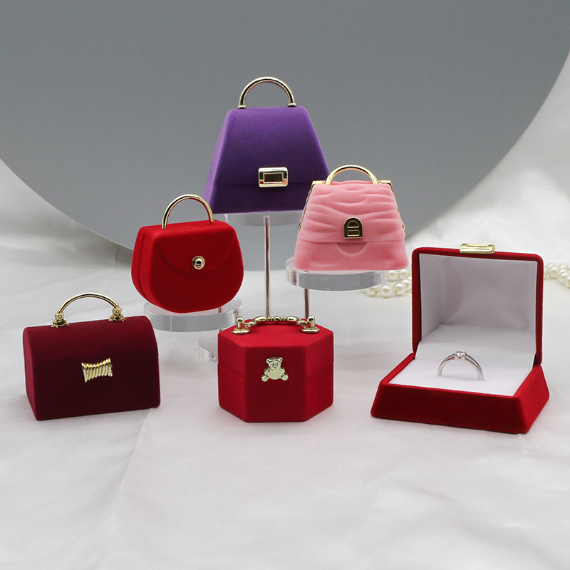 Beautiful Velvet Engagement Ring Box Custom Color Options Flocking Jewelry Box