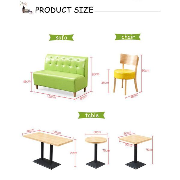 Popular Design Milk Tea Shop Booth Sofa Seating Customized Dining Table and Chairs for Restaurant Commercial Furniture for Cafe