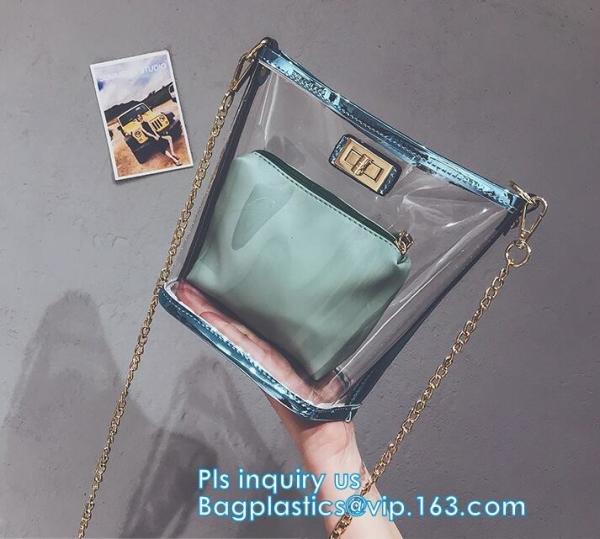 Adjustable Shoulder Strap and Zippered Top, Stadium Security Travel & Gym Clear Bag, Perfect for Work, School