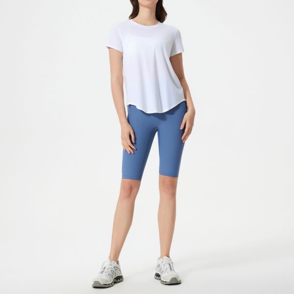 Quick Dry Short Sleeve Tee Yoga Activewear Breathable Lightweight for Outdoor Fitness