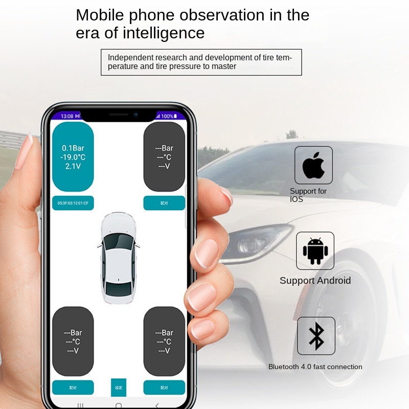 New Condition JINYUNSHENG OE 2.5 External Mobile Phone Wireless for Version Two-Wheel Motorcycle Car Smart Tire Pressure