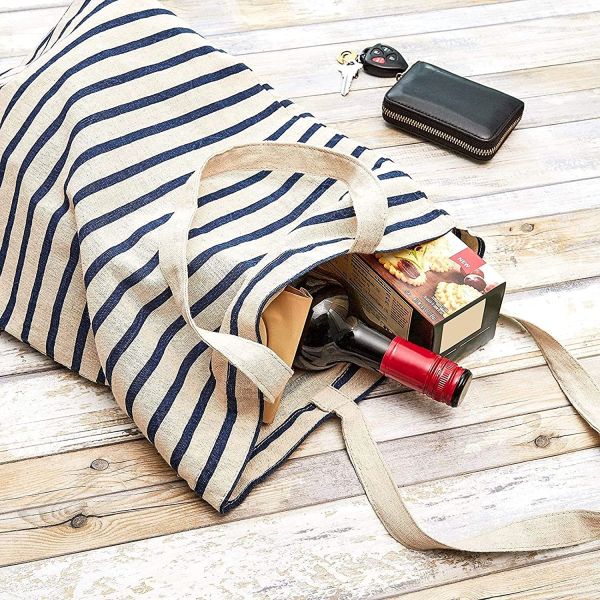 Cotton Canvas Cloth Reusable Tote Bags for Grocer, Shopping 15x16.5 inches