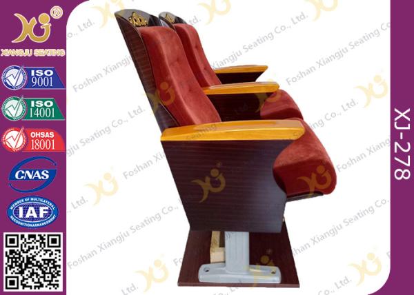 Aluminum Leg Luxury Auditorium Theater Seating With Golden Wood Carved Works
