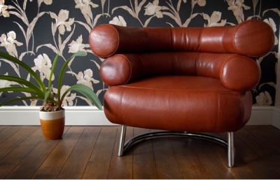 Retro Leather Eileen Gray Bibendum Chair , Black Mid Century Modern Furniture