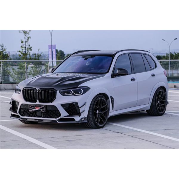 Compartimientos para automóviles Kit de carrocería de fibra de carbono para BMW X5M X5M Capuchón de fibra de carbono X5M Frente de pala difusor spoiler X5M Kit de carrocería ancha