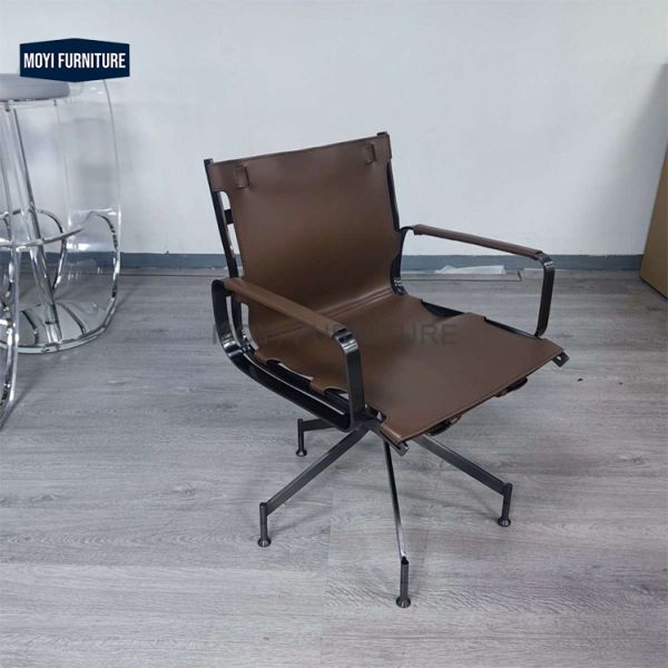 Modern Luxury Office Furniture Stainless Steel Lifted Rotation Wheeling Study Chair Armrest Dining Chair