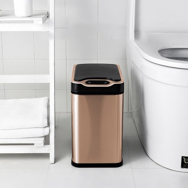 3.4 gal Garbage Slim Townew T3 Slim Stainless Steel Trash Can with Smart Sensor