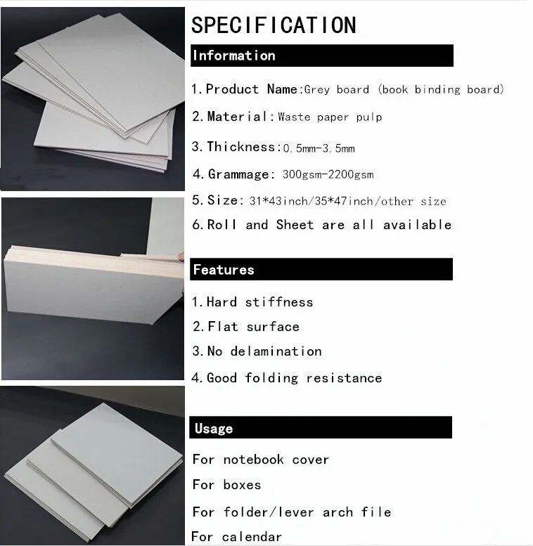 Professional Duplex Cardboard Paper , Grey Back Paperboard For Educational Toy